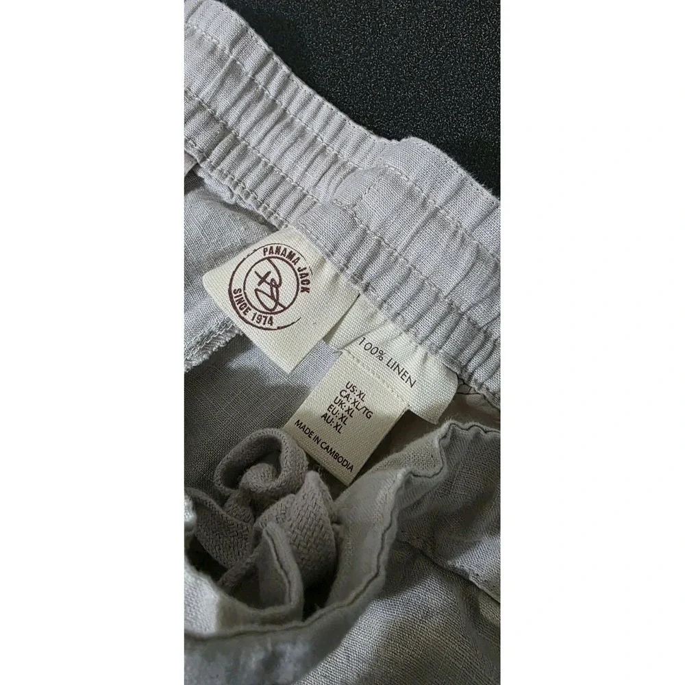 Panama Jack Mens Chino Linen‎ Pants Beige XL Lightweight Beach Coastal Nautical